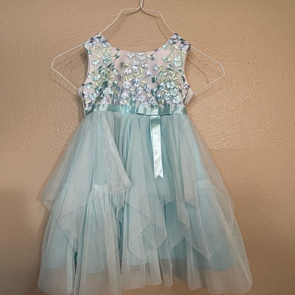 Jona Michelle Blue Floral Formal Girls Dress 2T toddler